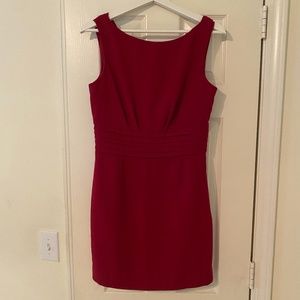 Maroon / Wine Cowl Back Dress with cinched waist